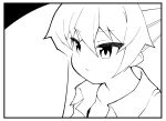  1girl alternate_costume ataru_(ataru-littlebird) collared_shirt commentary_request expressionless greyscale kantai_collection long_hair monochrome shirt solo tokitsukaze_(kancolle) two_side_up upper_body 