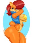  anthro archie_comics big_breasts big_butt bikini bikini_top black_pupils blue_eyes bottomless breasts brown_hair butt chipmunk clothed clothing female geebie33 ground_squirrel hair half-closed_eyes hi_res looking_at_viewer mammal multicolored_body narrowed_eyes pupils rodent sally_acorn sciurid sega smile solo sonic_the_hedgehog_(archie) sonic_the_hedgehog_(comics) sonic_the_hedgehog_(series) swimwear thick_thighs topwear two_tone_body vest 