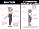 anthro bottomwear clothed clothing colored dinosaur eyewear female glasses goodbye_volcano_high hadrosaurid hair hi_res meme naomi_(gvh) ornithischian pants parasaurolophus reptile scalie shirt snoot_game snout solo sovering spanish_text standing tail text topwear 