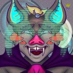  abstract ambiguous_gender bat bright_colors clothing digital_media_(artwork) eyestrain fangs gobinmode_on hi_res hypnosis large_nose looking_at_viewer mammal mind_control neon nightmare_fuel open_mouth psychedelic science_fiction simple_background solo surreal teeth wings 