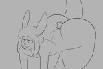  2023 all_fours ambiguous_gender animated anthro bedroom_eyes big_butt big_penis butt digital_media_(artwork) duo genitals golde grey_background hair half-closed_eyes hot_dogging humanoid lagomorph leporid long_ears looking_back loop male mammal monochrome narrowed_eyes penis rabbit seductive sex simple_background standing suzi_(susaroo) thick_thighs three-quarter_view thrusting tongue tongue_out 