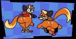  anthro balls big_butt big_penis black_ears brown_clothing brown_hat brown_headwear butt canid canine cape checkered_background clothing crossed_arms digital_media_(artwork) fan_character footwear fox fur genitals half-closed_eyes hat headgear headwear kneeling looking_back male mammal multicolored_body multicolored_fur narrowed_eyes orange_body orange_fur pattern_background penis presenting presenting_hindquarters red_cape sega shoes simple_background smile solo sonic_the_hedgehog_(series) superiorfox tan_body tan_fur thick_thighs two_tone_body two_tone_fur two_tone_tail wyatt_(synkaefoxu) 