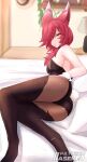  absurdres animal_ears bird highres league_of_legends pantyhose playboy_bunny red_hair xayah 