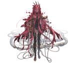  1girl bare_shoulders cable crystal cyborg full_body granblue_fantasy hair_ornament long_hair official_art red_eyes red_hair smile thighhighs third-party_source very_long_hair yatima 