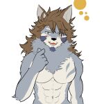  abs anthro blush canid canine canis czgdoiipxh63080 fur grey_body grey_fur hi_res lifewonders male mammal muscular muscular_anthro muscular_male pecs shirtless simple_background solo temujin tokyo_afterschool_summoners white_background wolf 