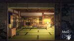  armor artist_logo door folding_screen highres indoors japanese_armor lantern no_humans open_door original scenery scroll shelf shouji sliding_doors table vase window xingzhi_lv 