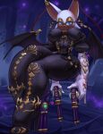  2023 animated anthro bat bayonetta breasts clothed clothing ear_piercing evenesko.d.fox_(artist) female gun looking_at_viewer mammal piercing ranged_weapon rouge_the_bat sega snao solo sonic_the_hedgehog_(series) weapon 