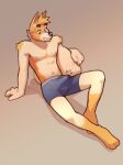  3_toes 5_fingers animal_humanoid anthro arm_support athletic athletic_anthro athletic_male balls_outline black_nose blue_clothing blue_underwear blush bodily_fluids bulge canid canid_humanoid canine canine_humanoid canis cheek_tuft chest_tuft clothed clothing countershading cum cum_in_clothing cum_in_underwear cum_through_clothing cum_through_underwear domestic_dog drkgreyy erection eyebrows facial_tuft feet fingers fur genital_fluids genital_outline head_tuft hi_res humanoid leg_markings light_body light_countershading looking_at_own_crotch male mammal mammal_humanoid markings morning_wood navel nipples penis_outline pillow raised_eyebrows shoulder_tuft simple_background sitting socks_(marking) solo sweat sweatdrop toes tuft underwear underwear_only wet wet_clothing wet_underwear yellow_body yellow_fur 