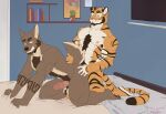  absurd_res anal anal_penetration anthro canid canine dekaku_inu duo felid hi_res male male/male mammal pantherine penetration tagme tiger 