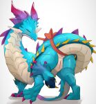  absurd_res anus blue_body blue_scales blush claws cygames dragalia_lost dragon female feral genitals hi_res honeymono horn mercury_(dragalia_lost) nintendo nude pussy scales simple_background solo white_background 