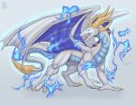  aether angry blue deity dragon feral fire gold hi_res white 