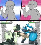  all_fours ambiguous_penetration anthro arm_grab arm_pull biped blue_body blush bouncing_breasts breasts enigi09 female female_penetrated from_behind_position generation_4_pokemon generation_9_pokemon green_body group hand_on_butt hi_res human human_on_anthro interspecies lucario male male/female male_penetrating male_penetrating_female mammal meowscarada nintendo open_mouth penetration pokemon pokemon_(species) pokephilia sex tail tail_grab tongue tongue_out 