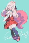  amezawa_koma anthro canid canine clothed clothing cute_fangs female footwear fox hi_res kemono mammal shoes solo 