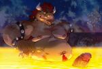  2023 anthro armband armpit_hair barazoku belly biceps big_muscles big_penis blep body_hair bowser bowser_day bracelet collar erection eyebrows genitals hair happy_trail hi_res horn huge_muscles humanoid_genitalia humanoid_penis jewelry koopa kumammoto_(artist) lava lava_bath looking_at_viewer male mario_bros musclegut muscular muscular_anthro muscular_male navel night nintendo nipples non-mammal_nipples nude outside partially_submerged pecs penis presenting presenting_penis pubes relaxing scalie seductive serratus sitting skinny_dipping sky smile smoke solo spiked_armband spiked_bracelet spiked_collar spikes teeth tongue tongue_out vein 