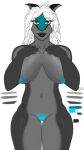  2020 9:16 anthro areola big_breasts biped black_body black_horn blue_areola blue_body blue_clitoris blue_nipples breasts clitoris eyelashes female genitals green_eyes grey_body grey_horn hair hi_res horn lizard lizzyglizzy looking_at_viewer navel nipples nude pussy reptile scalie solo thick_thighs white_hair wide_hips 