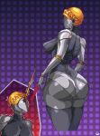  &lt;3 atomic_heart averag3artist big_breasts big_butt blonde_hair breasts butt duo exclamation_point faceless female grey_body hair hi_res huge_butt humanoid machine metallic_body pink_background purple_background rear_view robot robot_humanoid simple_background the_twins_(atomic_heart) thick_thighs wide_hips 
