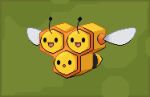  animal_focus black_eyes blank_eyes border bug combee commentary english_commentary full_body green_background green_border highres multiple_heads no_humans pixel_art pokemon pokemon_(creature) simple_background solo wisgarus 