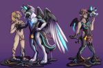  canid canine canis clone_transformation drone elf genitals goo_(disambiguation) goo_transformation hi_res humanoid hypnosis hypnotic_eyes mammal mind_control naughtygryph null_bulge penis transformation wings wolf 