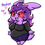  5_fingers anthro belly bottomwear breasts clothing female fingers generation_1_pokemon gengar hair hi_res lewdchuu_(artist) mature_female nintendo pants pokemon pokemon_(species) purple_body purple_hair red_eyes shirt simple_background solo tail teeth topwear white_background 