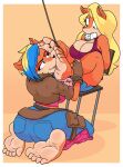  activision anthro barefoot big_breasts breasts bubble_butt butt crash_bandicoot_(series) duo feet female female/female foot_focus fur gag gagged hi_res licking pirate_tawna restraints tawna_bandicoot tinydevilhorns tongue tongue_out 