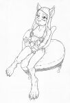  &lt;3 2016 anthro areola biped breasts claws coyotek digitigrade domestic_cat eyebrows felid feline felis female genitals gesture hair hand_heart heart_bikini hi_res holidays inner_ear_fluff line_art long_hair mammal monochrome mostly_nude nika_(coyotek) nipples pussy simple_background sitting small_breasts solo teenager toe_claws tuft valentine&#039;s_day white_background young 