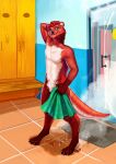  absurd_res anthro covering covering_crotch covering_self digital_media_(artwork) duckhere fur hair hi_res looking_at_viewer male mammal mustelid musteline nude nude_anthro nude_male otter shower smile smiling_at_viewer solo standing steam tail towel towel_only water wet 