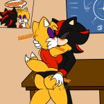  anthro big_breasts blackmail breasts butt butt_squish duo female hi_res makeup making_out male male/female miles_prower sega shadow_the_hedgehog sonic_the_hedgehog_(series) soulyagami64 squish 