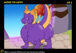  absurd_res activision big_butt butt claws dragon feral hi_res horn huge_butt jorge-the-wolfdog looking_at_viewer looking_back male overweight overweight_male scalie smile smiling_at_viewer smirk smirking_at_viewer solo spyro spyro_the_dragon thick_thighs wide_hips wings 