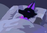  absurd_res alien anthro bed bedding black_body black_fur blanket eyes_closed female fen_(kemokin_mania) fur furniture hi_res kemokin_mania multicolored_body neck_tuft pillow purple_body purple_fur sleeping solo tuft two_tone_body 