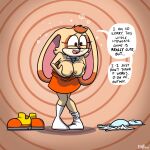  :3 abstract_background anthro big_breasts bra breast_squish breasts buckteeth clothed clothing cream_the_rabbit female footwear hi_res holding_breast huge_breasts hypnosis lagomorph leporid looking_at_viewer mammal mind_control rabbit sega socks solo sonic_the_hedgehog_(series) spiral_background spiral_eyes squish teeth theenfman topless underwear undressing 