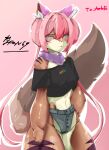  abs absurd_res anthro big_butt big_tail breasts brown_tail butt canid canine clothed clothing digital_media_(artwork) felid female hair hi_res mammal pantherine pink_eyes pink_hair pypan simple_background small_breasts smile solo tail thick_thighs tiger white_body wide_hips 
