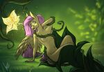 anthro bound breasts encasement equid equine female flower fluttershy_(mlp) friendship_is_magic glowing glowing_flower hasbro horse hypnosis leaning leaning_back long_mane long_tail mammal mind_control my_little_pony pegasus plant plant_bondage pony slim_anthro slim_female small_breasts solo spiral_eyes spread_wings stirren tail vines wings 