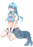  1girl bikini blue_bikini colored_eyelashes highres personification swimsuit vaporeon white_background yuha_(kanayuzu611) 