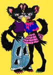  absurd_res anthro clothed clothing collar dasyurid dasyuromorph duo ear_piercing ear_ring female hi_res mammal marsupial piercing punk ring_piercing sibaketsu spiked_collar spikes tasmanian_devil tongue tongue_piercing 