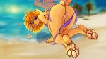  2023 amber_wind amber_wind_(character) anthro anus bikini bird_dog blurred_background bodily_fluids butt butt_focus canid canine canis claws clothed clothing digital_media_(artwork) domestic_dog ear_piercing english_text feet female foot_focus full-length_portrait fur genitals golden_retriever hair hi_res hunting_dog kneeling kneeling_on_ground looking_at_viewer looking_back mammal membrane_(anatomy) membranous_wings orange_hair panties panties_down partially_clothed pawpads piercing pink_claws pink_nose pink_pussy pink_tongue portrait purple_bikini purple_clothing purple_eyes purple_swimwear pussy raised_tail retriever saliva saliva_on_tongue seaside shaded signature simple_background solo string_bikini swimwear tail tan_body tan_fur tan_pawpads text tongue tongue_out underwear underwear_down wings 