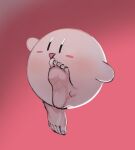  absurdres barefoot blush_stickers commentary dated_commentary full_body highres kirby kirby_(series) no_humans open_mouth pink_background potatomochii simple_background smile triangle_mouth |_| 