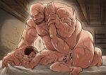  2boys absurdres anal bald bara beard big_belly biting blush body_fur chest_hair chest_tuft completely_nude cross_scar facial_hair flaccid full_body giant giant_male highres holding_another&#039;s_arm interspecies large_hands leg_grab leg_up lip_biting male_focus mature_male multiple_boys muscular muscular_male navel_hair nude on_bed orc original otsukimi pectorals pointy_ears scar scar_on_arm scar_on_cheek scar_on_face scar_on_head sex short_hair sideburns size_difference sweat tearing_up thick_eyebrows toned toned_male tusks variant_set veins veiny_arms very_sweaty yaoi 