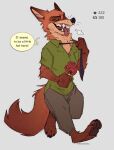 absurd_res anthro canid canine clothing disney english_text food fox hi_res ksejl male mammal necktie nick_wilde pawpsicle popsicle solo strip_meme text tongue tongue_out undressing url zootopia 