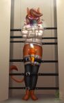  anthro arms_tied bdsm blush bondage bound chastity_cage chastity_device gag hi_res legs_tied male mammal muzzle_(object) muzzled nanori-chan restraints sex_toy solo straitjacket straps suid suina sus_(pig) vibrator vibrator_on_chastity_cage wild_boar 