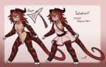  clawed_feet clawed_hands clothed clothing green_eyes hair hi_res horn horned_humanoid humanoid male nude red_hair shriekingmagpie solo tail weapon 