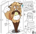  anthro belly big_belly burger_king canid canine female fox fur guzzlord420 hair hi_res mammal orange_body orange_fur pregnant pregnant_female sequence solo wet 