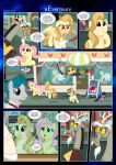  &lt;3 absurd_res alice_goldenfeather_(estories) anthro black_border blushing_profusely border brush brushing building butt city clothing cutie_mark derpy_hooves_(mlp) dialogue discord_(mlp) earth_pony equid equine estories fan_character female feral fluttershy_(mlp) flying folded_wings friendship_is_magic frown group hasbro hat headgear headwear hi_res horn horse internal_dialogue looking_up male mammal mannequin my_little_pony narrowed_eyes on_display outside pegasus pony sign spread_wings thinking unicorn wings 