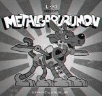  1930s_(style) artist_name cartoonized character_name digimon digimon_(creature) from_side highres leon_re_art metalgarurumon no_humans non-humanoid_robot robot robot_animal standing tail tongue tongue_out toon_(style) 