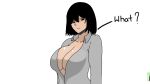  anime_screencap breasts colored_skin highres large_breasts medium_breasts non-web_source original shiny_skin shirt short_hair skirt toon_(style) white_shirt white_skirt 