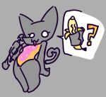  :3 banana domestic_cat felid feline felis female food fruit gesture goofy_smile humanoid implied_penis inviting_to_sex jerking_off_hand_motion low_res mammal meme nyan_cat nyan_cat_(copyright) owo plant pop-tarts poundfulpanda question_mark solo speech_bubble tail tail_gesture tail_heart 