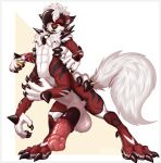  animal_genitalia animal_penis balls canid canid_taur canine canine_taur claws countershade_face countershade_fur countershade_torso countershading equine_genitalia equine_penis fingers flared_penis fur generation_7_pokemon genitals hi_res inner_ear_fluff jazzaaro jazzaaro_(character) lycanroc male mammal mammal_taur medial_ring midnight_lycanroc nintendo penis pokemon pokemon_(species) quadruped red_body red_fur solo spikes spikes_(anatomy) tail taur tuft vein veiny_penis 