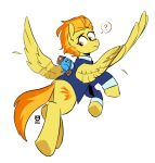  avian bird clothing cutie_mark equid equine flying friendship_is_magic hair hasbro mammal multicolored_hair my_little_pony orange_eyes orange_hair pegasus question_mark redxbacon simple_background spitfire_(mlp) two_tone_hair white_background wings wonderbolts_(mlp) 