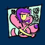  anthro bandage big_breasts breasts dragon eyelashes female green_background icon jimothy_dickerman maya_script motion_lines navy_blue_background nipples nostrills open_mouth pink_body purple_eyes scalie signature simple_background simple_coloring simple_eyes smile smiling_at_viewer solo tail text user_avatar wingless_dragon 