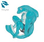  absurd_res anthro blue_body blue_skin bottomwear candy claws clothing countershade_face countershade_legs countershade_neck countershade_tail countershade_torso countershading dessert dorsal_fin fin fish food food_creature gills gummy_(food) gummy_shark gummy_shark_(kogito) hi_res kogito male marine shark shorts shorts_only solo tail tail_fin toe_claws 