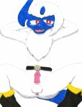  2022 absol anthro anus balls bedroom_eyes blue_body blush boots butt clothing colored_pencil_(artwork) crouching erection footwear fur generation_3_pokemon genitals graphite_(artwork) hair hands_behind_head head_horn hi_res horn humanoid_genitalia humanoid_penis inviting looking_at_viewer male male_focus mega_stone mostly_nude multicolored_body narrowed_eyes nintendo nude open_mouth pencil_(artwork) penis pinup pokemon pokemon_(species) pokemorph portrait pose presenting presenting_anus presenting_crotch red_eyes seductive shaded simple_background smile solo solo_focus spread_legs spreading traditional_media_(artwork) ultimatepokemorphs white_background white_body white_fur white_hair 